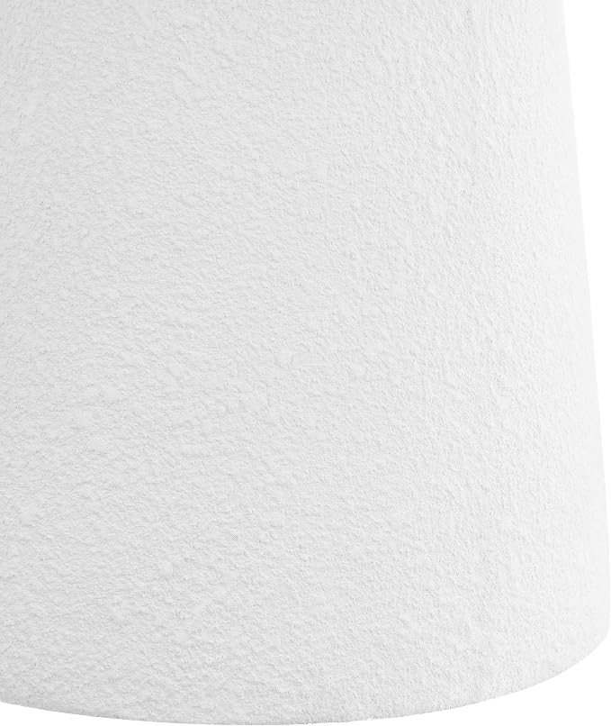 JONATHAN Y Hollie 18" White Frosted Polyresin Outdoor Side Table and Stool, All-Weather Textured Round Pedestal Accent Table for Patio, Garden, Modern Minimalist TBL1108A