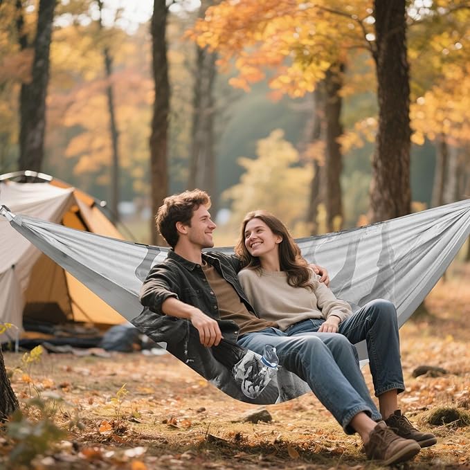 FRMG Horses Camping Hammock 500 lbs Capacity Portable Hammocks with Tree Straps & Attached Carry Bag, Camping Essentials Gear A0900250a