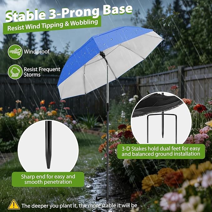 Plant Umbrellas, 5Pack 360°Adjustable Garden Umbrella for Outdoor Plants,24” Large Sun Shade for Garden Beds Potted Plants, 47.8" High Plant Shade Cover Umbrellas for Sun-Sensitive Plants