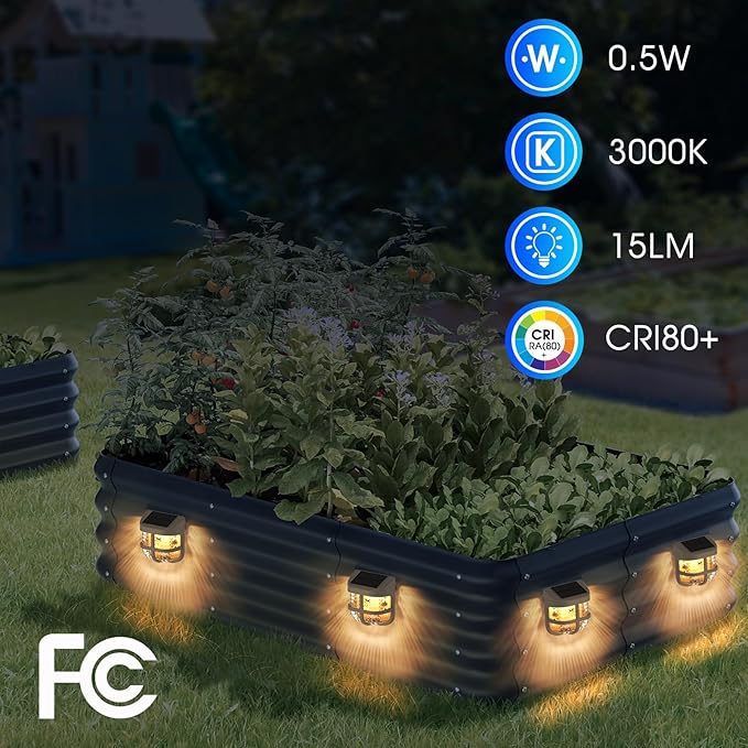 Energetic Solar Powered Garden Lights with Dusk to Dawn Sensors, Gray, 3 Pack