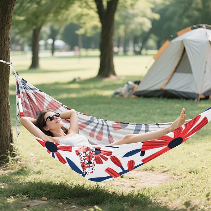 Lovely Floral Red White 330lb Capacity Hammocks for Camping Fabric Hammock for Indoor Outdoor Patio sillas para acampar
