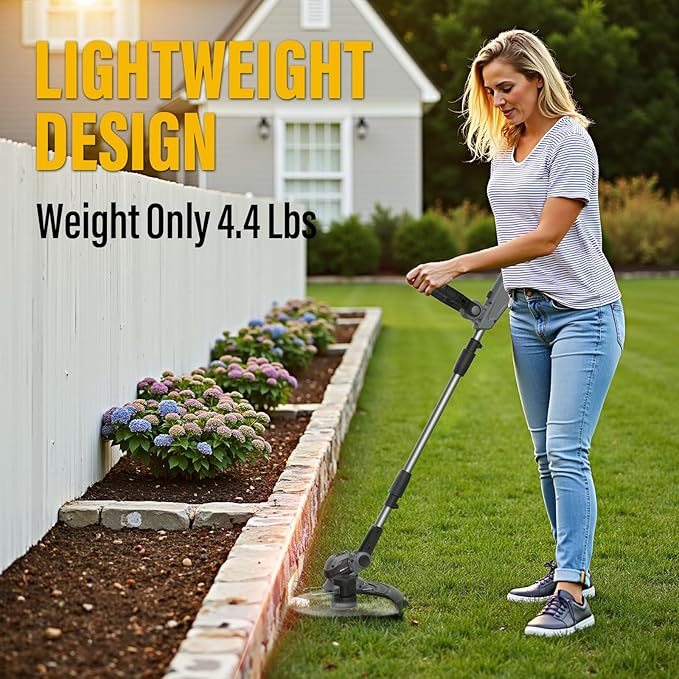 2-in-1 Cordless Weed Wacker and Leaf Blower Combo, Compatible with Dewalt 20V Max Battery, 12-Inch Auto-Feed String Trimmer/Grass Trimmer, 150MPH Lightweight Handheld Blower (Bare Tool)