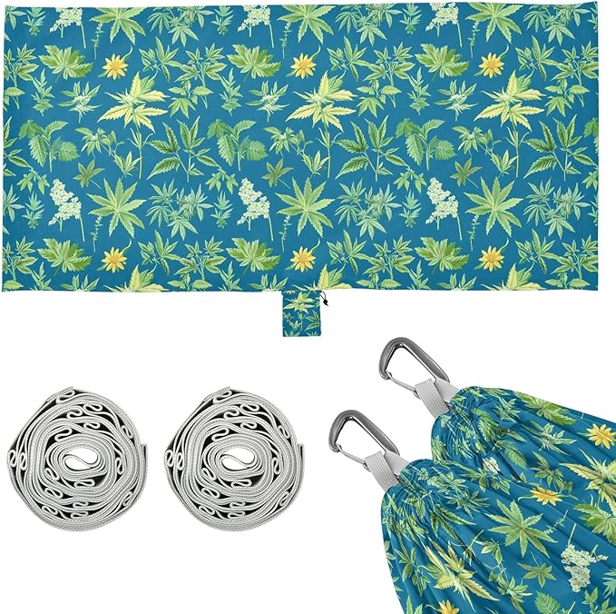 Camping Hammock Outdoor Hammocks for Outside Herbs Blue Beach Trees Portable Lightweight with Pockets Tree Straps Indoor