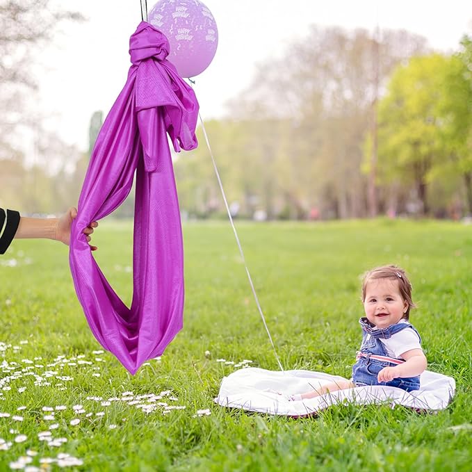 ’s Aerial Hammock Set 1.5m Purple Household Hammock for Indoor Outdoor Patio Use