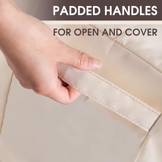 Outdoor Chair Covers 2 Pack, ALSTER Patio Chair Covers(35" L x 40" W x 33" H), Upgraded Oxford Durable and Waterproof Beige Furniture Covers for Lounge Deep Seat, Rain Snow Dust Wind-Proof