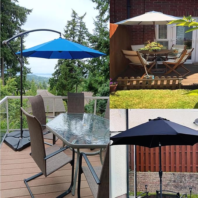 11FT Patio Umbrella Replacement Canopy 8 Rib, Waterproof, Fade Resistant Replacement Cover for Outdoor Umbrella