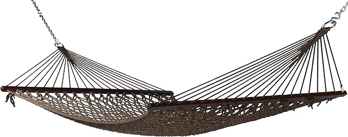 Caribbean Rope Hammock - 55 Inch - Soft-Spun Polyester (Mocha)