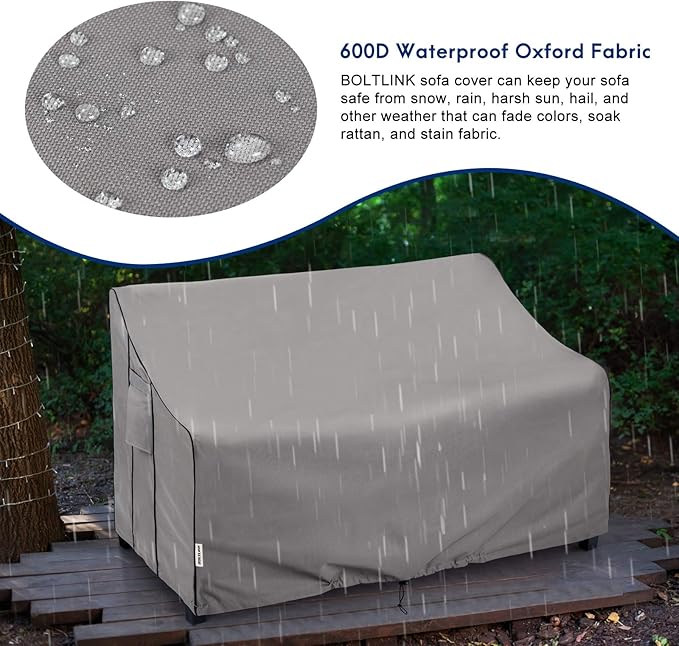 Outdoor Patio Furniture Covers Waterproof ,Durable 3-Seater Sofa Cover Fits up to 76W x 32.5D x 33H inches