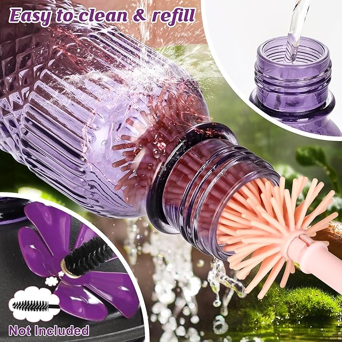 FEED GARDEN Glass Hummingbird Feeder for Outdoors Hanging, 16 OZ Humming Bird Feeders with 4 Bee Guard Feeding Ports&Built-in Ant Moat, Hummingbird Gifts for Mom Bird Feeder for Outside, Purple,2 Pack