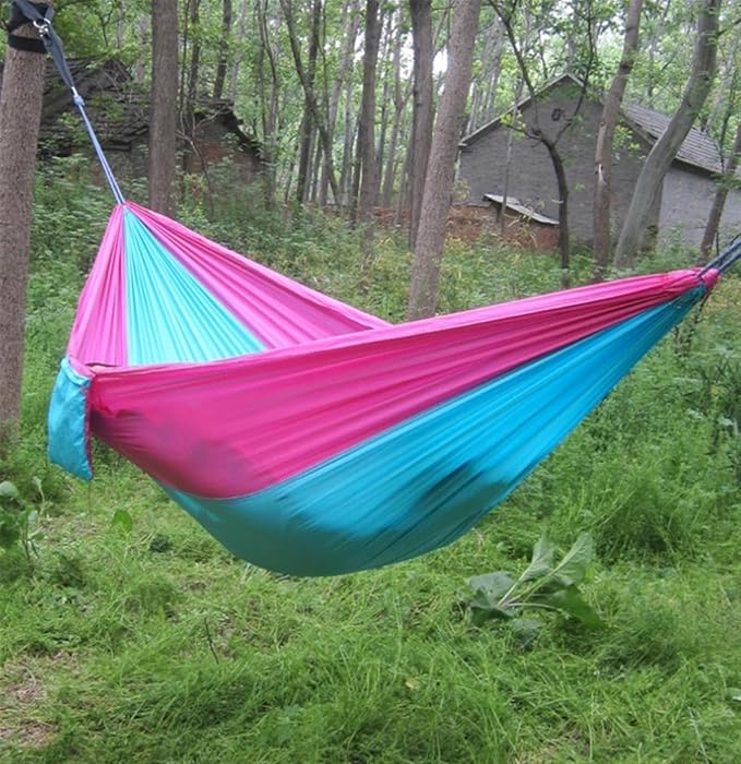 Hammock Double Hammock 102x55 Inch Two Person Hammocks with 210T Nylon Parachute Portable Lightweight Hamock Outside(C)