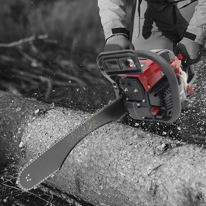 Chainsaw Gas Powered 58cc 20 Inch Chain Saw, 2 Stroke Handheld Cordless Petrol Chainsaws With Fuel Tank, Heavy Duty Gasoline Chainsaw For Wood Trees Cutting Garden Farm Ranch Home (Black Red)