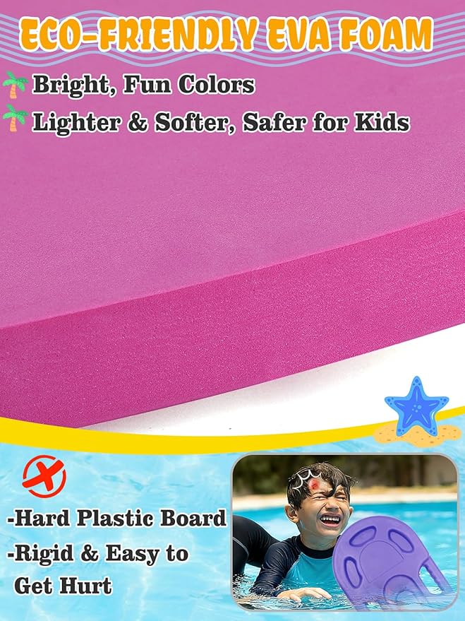 Swimming Kickboard for Kids - Swimming Training Aid Kickboard with Handrail Hole, Practising Swimming Kickboard for Beginners, Safety Swim Board Auxiliary for Children Summer Pool Party