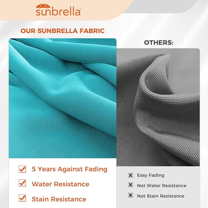 Grand patio 12 FT Sunbrella Outdoor Cantilever Umbrella with Base Patio Large Aluminum Offset Umbrella for Deck Yard (Aruba-SUNBRELLA, 12 FT)