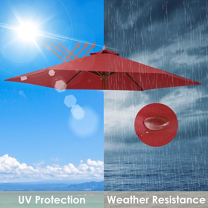 Yescom Patio Umbrella Replacement Outdoor Canopy Beach Backyard Market Table Top Cover