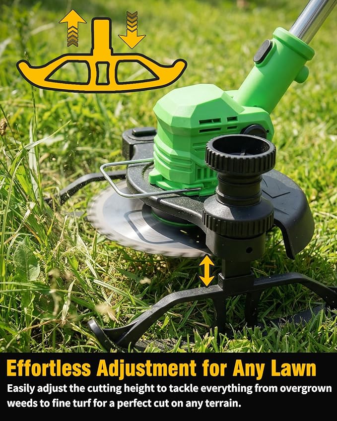 Cordless Weed Wacker Battery Powered, 21V Electric Weed Eater & String Trimmer - 3-in-1 Foldable Grass Cutter Edger with 2.0Ah Battery and Charger for Lawn Garden Yard Maintenance
