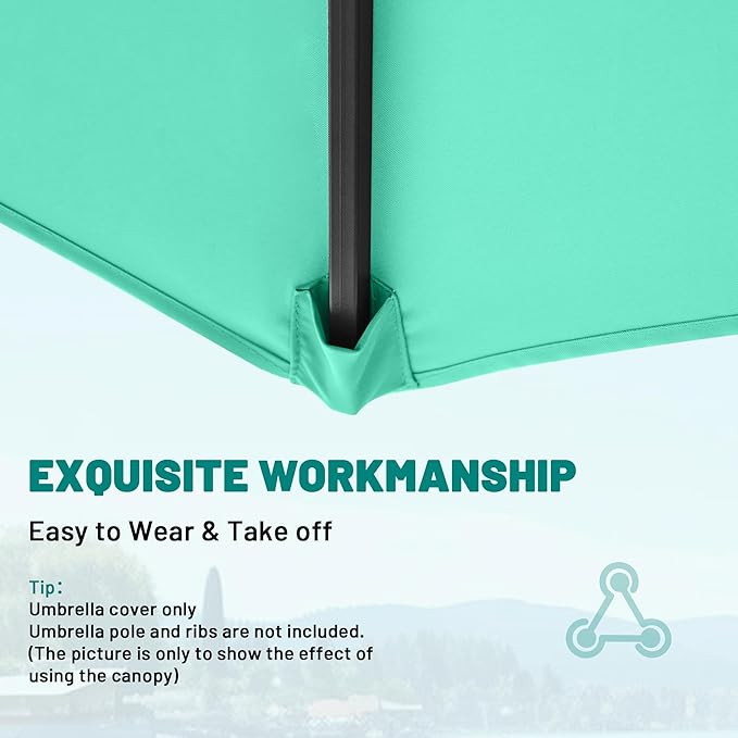 AreShark 9FT Patio Umbrella Replacement Canopy – Durable UV Protective Outdoor Table Market Umbrella Top for 8 Ribs, Canopy Only with Air Vent
