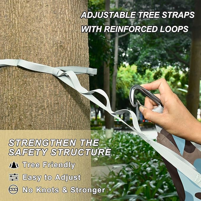 Camouflage Blue 330lb Capacity Hammocks for Camping with Tree Straps Tree Hammock for Outside Beach Patio Garden hamacas para adultos