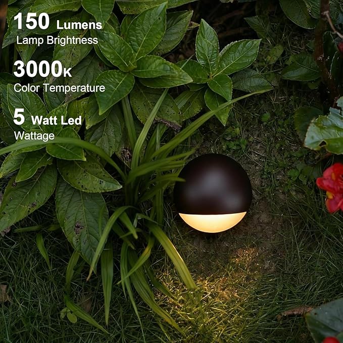 GOODSMANN Landscape Lighting 2PK Well Lights Low Voltage 5 Watt LED 150 Lumen 12V AC In-Ground Lights 3000K Warm White