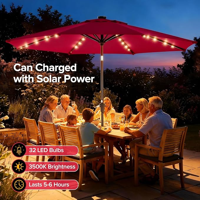NEWBULIG 10FT Patio Umbrella, Offset Cantilever Outdoor Patio Table Umbrella, UV Protection, Fade Resistant Fabric, Easy Tilt Adjustment for Deck, Pool, Backyard, Garden