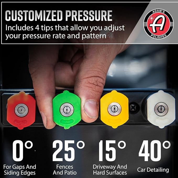 Adam's Pro Series Electric Pressure Washer 2.0 (Complete Kit) - Professional Powerful Detailing Car Washing Pressure Sprayer, Includes Snub Nose, Wall Mount & Pressure Washer Tips | 1200 PSI, 1.76 GPM