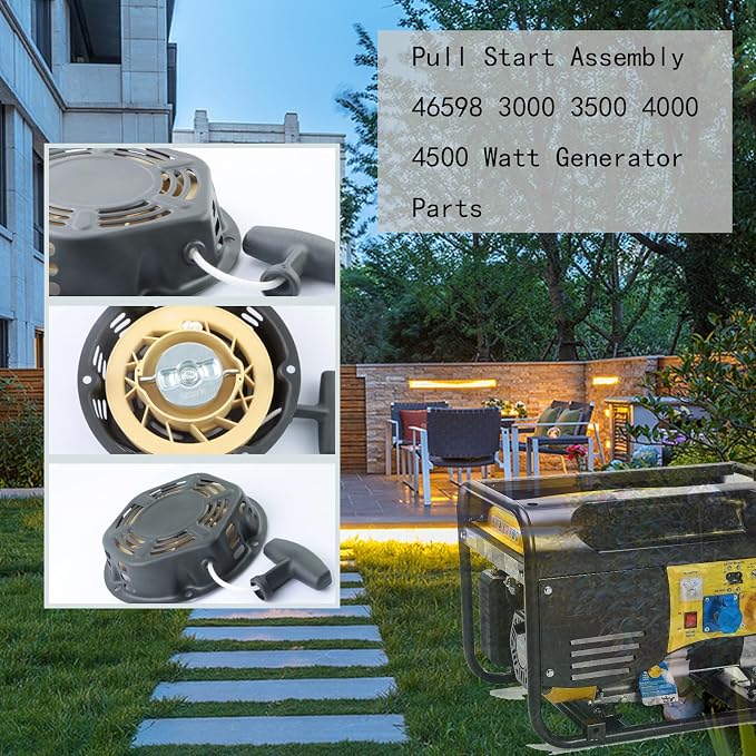 Recoil Pull Start Starter Compatible with for Champion 196cc 212cc 224cc Pull Start Assembly 46598 3000 3500 4000 4500 Watt Generator Parts