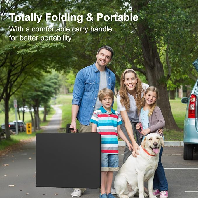 4PK Black Folding Table, 6FT Portable Plastic Folding Table, Foldable Dining Tables with Carrying Handle for Party, Picnic, Camping, Easy to Fold and Storage, for Indoor or Outdoor Use