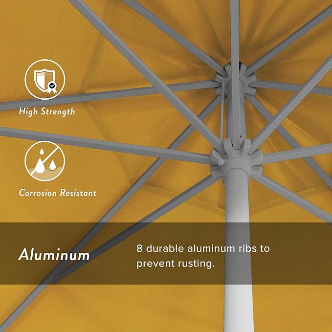 California Umbrella 7.5' Rd Aluminum Patio Umbrella, Crank Lift