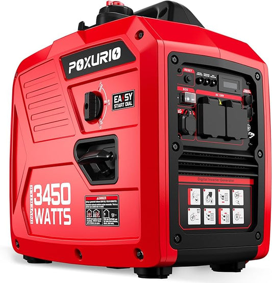 3450-Watt Portable Inverter Generator for Camping & RV, 1.6 Gallon Gas Tank for 8.3 Hours Use, 120V Gas Powered Generator Ultra-Quiet Operation, EPA Compliant