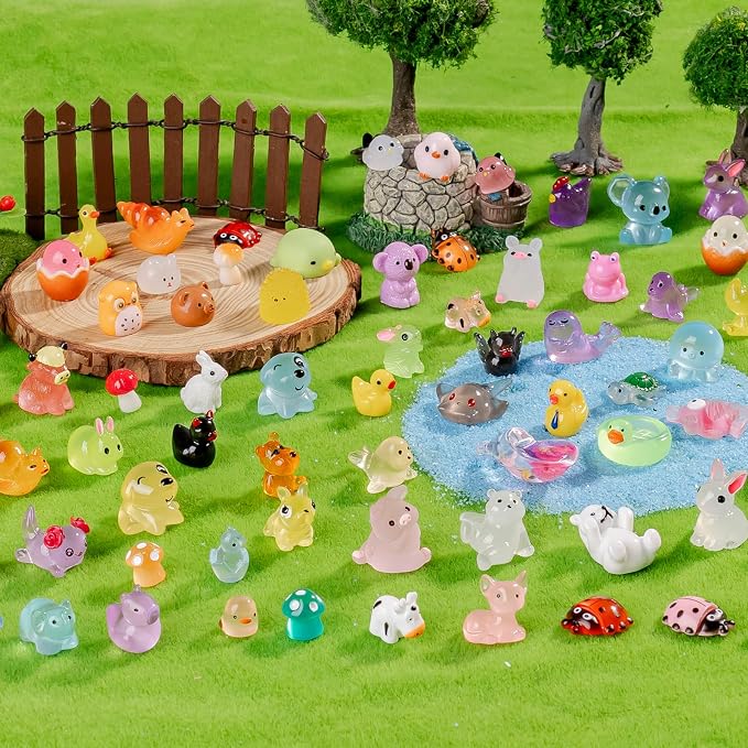 150 Pcs Mini Resin Animals Variety Pack,Assorted Tiny Figurines for Dollhouse Miniature Landscapes and Garden Decor
