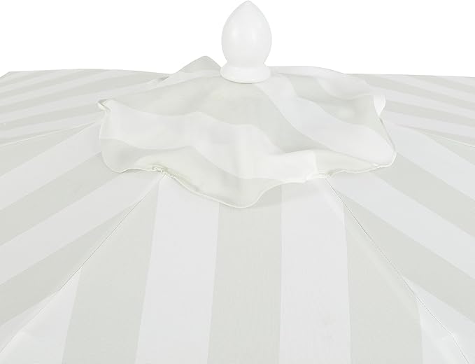 Eyely BMU1001 Halden 9 ft. Classic Cottage Tassel Market Patio Umbrella with Auto-Tilt, Crank