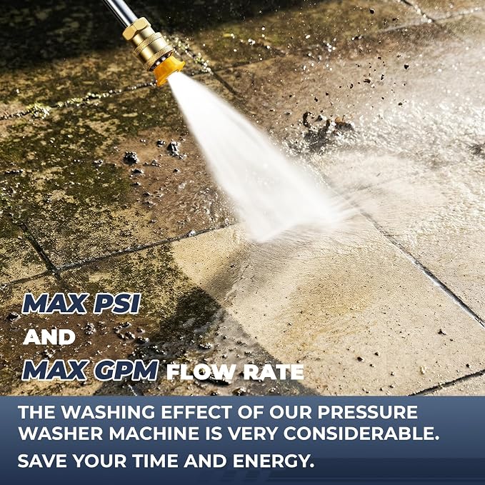 5000 PSI Pressure Washer,4.0 GPM Electric Power Washer, 1800W High Pressure Washer, Professional Washer Cleaner, with 5 Nozzles,3L Soap Bottle and 33FT Hose, Best for Cleaning Cars Patio Garden,Blue