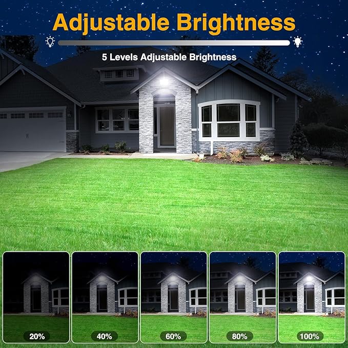 Onforu 150W Dusk to Dawn LED Outdoor Flood Light with Timer, Adjustable Brightness up to 15000lm, IP66 Waterproof Security Light with Plug for Yard 2 Pack