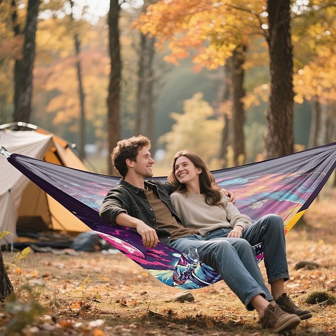 FRMG Dinosaur Hammock 500 lbs Capacity Portable Hammocks with Tree Straps & Attached Carry Bag, Camping Essentials Gear, 2010479a