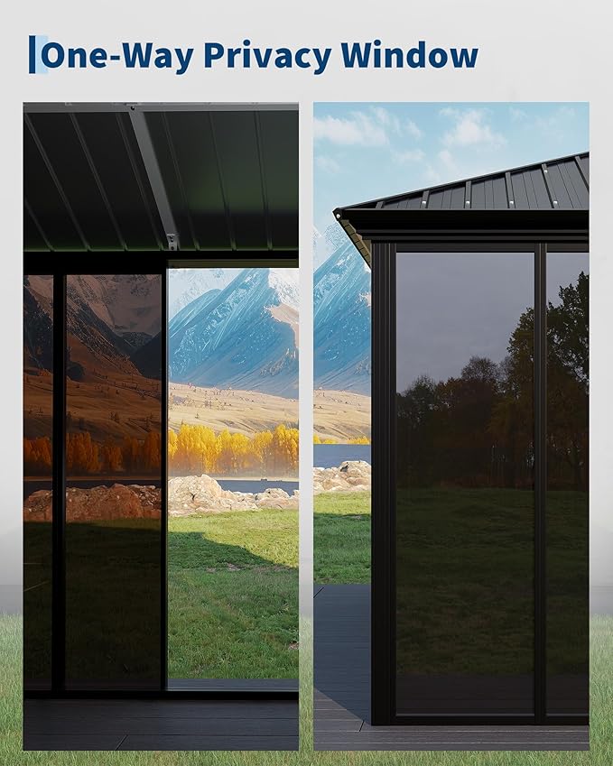 12x20 ft Hardtop Gazebo Sunroom, All-Season Outdoor Room with Aluminum Frame, Enclosed Patio Solarium with Polycarbonate Sliding Doors & Double Roof for Backyard, Deck, and Hot Tub Enclosure