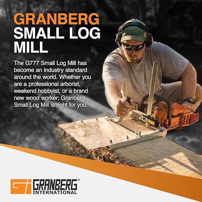 Granberg Chainsaw Alaskan Small Log Mill, G777- Portable Sawmill Timber Attachment Machine Tool - Wood Case Cutting Holder Equipment Guide Kit - Bars with 16-20 Inch - Lumber Milling Wedge Tools
