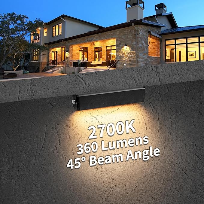 4-Packs 3W 7 Inch LED Hardscape Paver Lighting,12V AC/DC Low Voltage Retaining Wall Lights,LED Landscape Lighting,2700K Soft White Outdoor Step Light,50,000 Hours Lifespan-Black