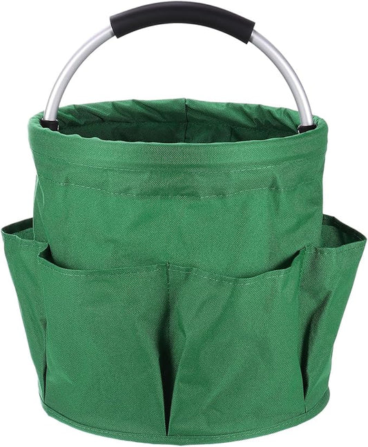 HARFINGTON Garden Tool Bag 17L Large Oxford Waterproof with Pockets Garden Tote Bag Gardening Plant Tool Organizer Storage Carrier Store for Outdoor Women Men, Forest Green