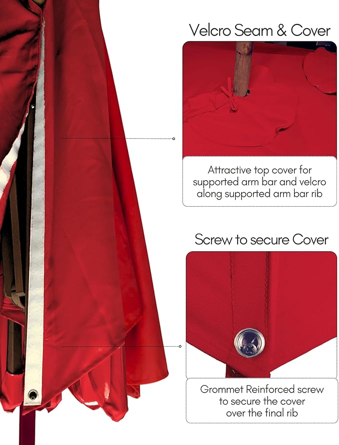 Formosa Covers Cantilever Umbrella Replacement Canopy TOP ONLY for 11 Foot 8 Rib Outdoor Patio Offset Umbrella Fabric Round Octagonal Top, Easy to Install, Rib Length 64" to 66"