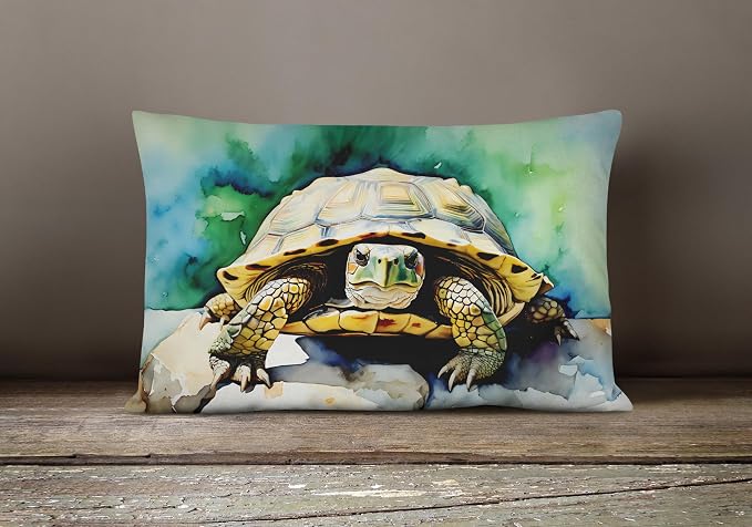 Caroline's Treasures DAC2997PW1216 Turtles Tortoises Throw Pillow Machine Washable, Indoor Outdoor Decorative Pillow for Couch, Bed or Patio, 12HX16W