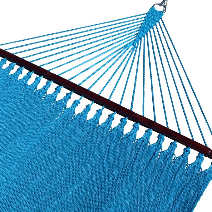 Double Caribbean Hammock - Soft-Spun Polyester - 48 inch (Light Blue)