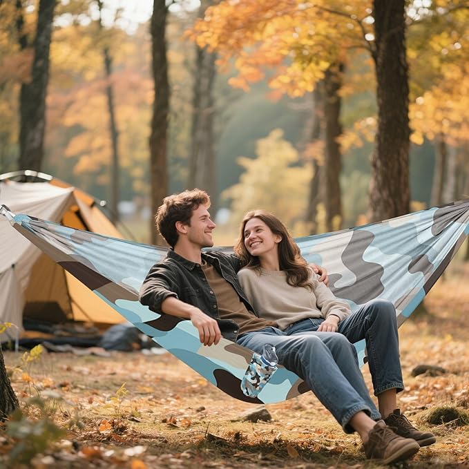 Camouflage Blue 330lb Capacity Hammocks for Camping with Tree Straps Tree Hammock for Outside Beach Patio Garden hamacas para adultos