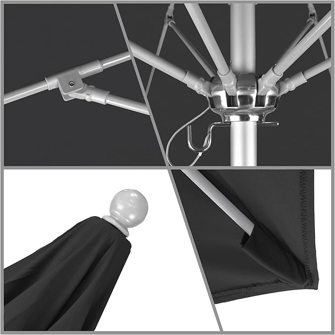 California Umbrella 7.5' Rd. Venture Series Contract Grade Patio Umbrella, Push Open Pin Stop, Silver Finish