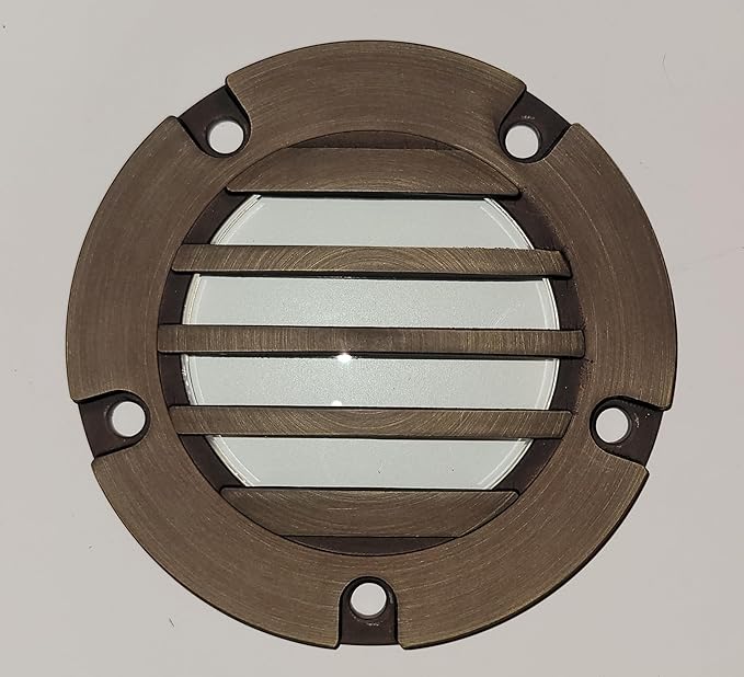 Ironsmith Lighting In-Ground Well Light Fixture & Kits – Solid Brass Cover, Bronze Housing, LED or Halogen Compatible, Low Voltage 12V (Housing and Louvered Window Cover Kit | with 5W LED)