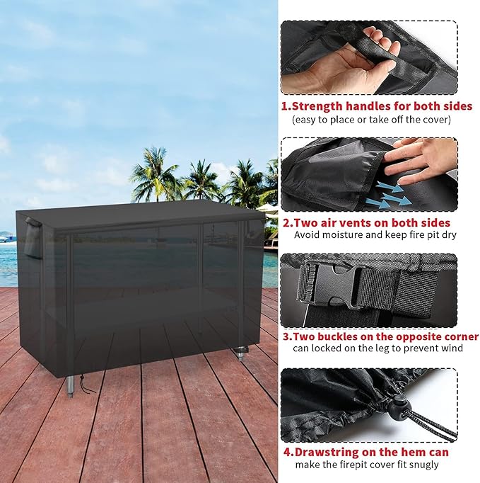 Outdoor Prep Table Cover 30 Inch,Waterproof Patio Outdoor Stainless Steel Metal Grill BBQ Table Cart Cover Dustproof Windproof All Season Pretection for Outdoor Table - 30 x 30 x 30 Inch