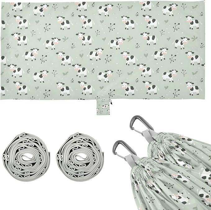 Camping Hammock Outdoor Hammocks for Outside Cute Farm Cows Beach Trees Portable Lightweight with Pockets Tree Straps Indoor