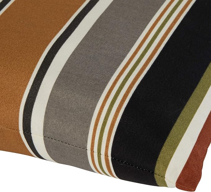 South Pine Porch Outdoor 17-inch Square Accent Pillow, Set of 2, Brick Stripe