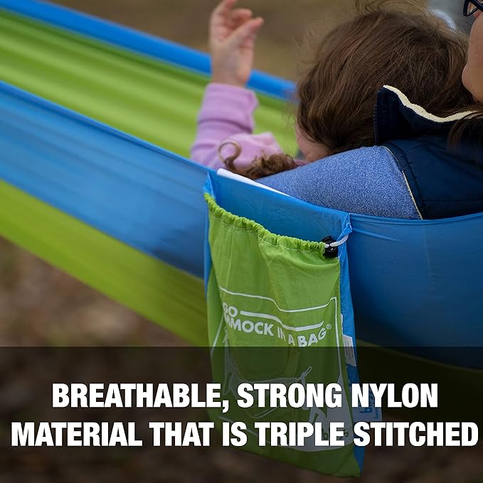 Bliss Hammocks BH-406XLS-N-MM Hammock in a Bag w/ Mosquito Net & Adjustable Tree Straps, 54-in. Wide, Weather & UV Resistant, 350 Lb. Capacity (Mermaid)