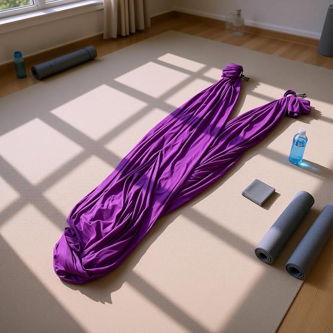 RiToEasysports Aerial Hammock Kit, Polyester Fabric for Yoga and Fitness, 400x280cm Home Workout Equipment for Beginners