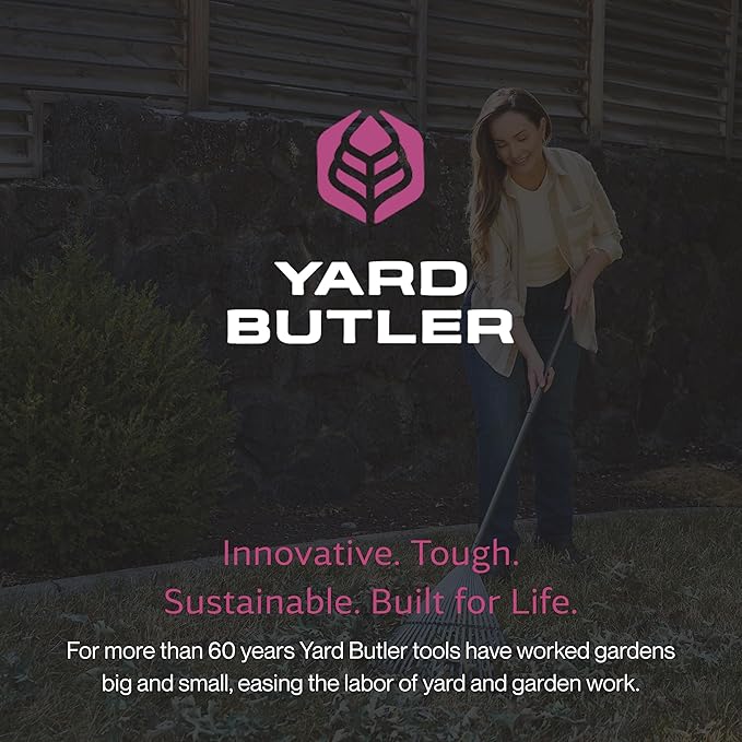 Yard Butler ILT-20 World’s Greatest Rake Garden Rake for Lawncare - Convenient Garden Cleaning Accessory - Lightweight Handle - Steel Tines - Easy to Maneuver