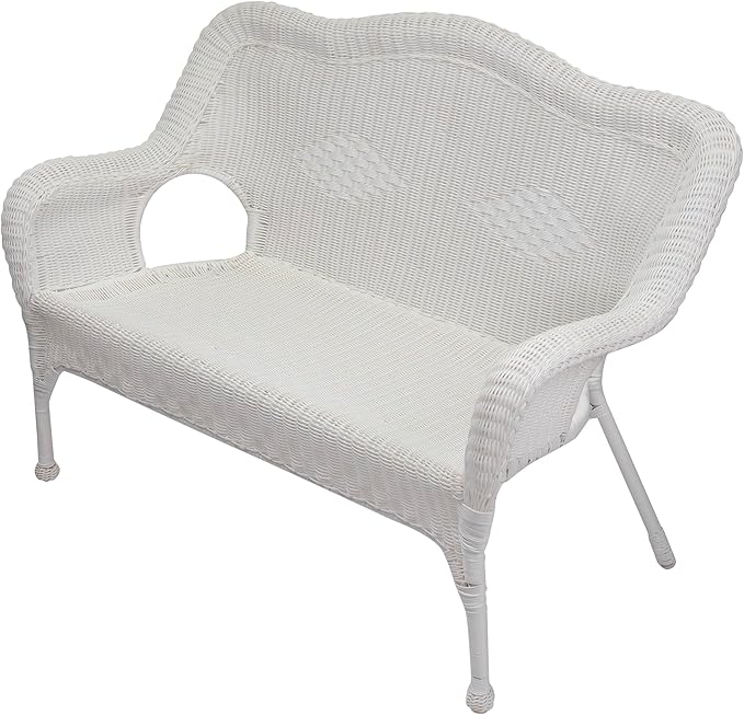 4-Piece White Wicker Outdoor Patio Conversation Set
